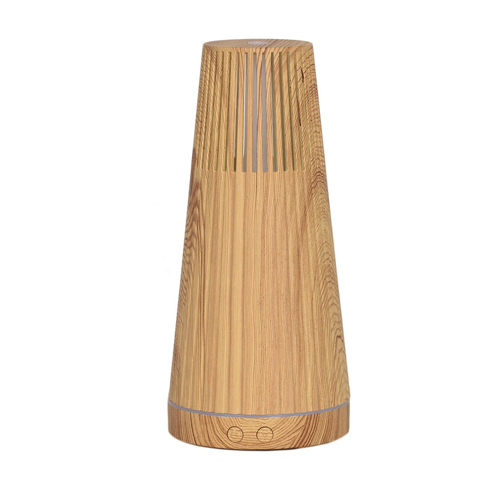 LED Ultrasonic Diffuser - Ridged Chimney Light Wood - Something Different Gift Shop