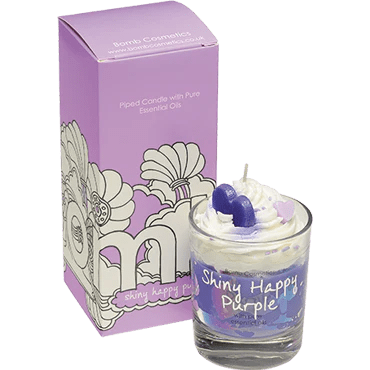 Bomb Cosmetics Piped Candle - Shiny Happy Purple - Something Different Gift Shop