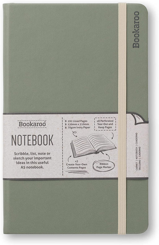 Bookaroo Notebook A5 - Fern - Something Different Gift Shop