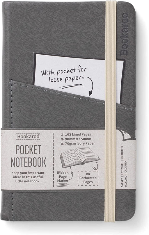 Bookaroo Notebook A6 - Charcoal - Something Different Gift Shop