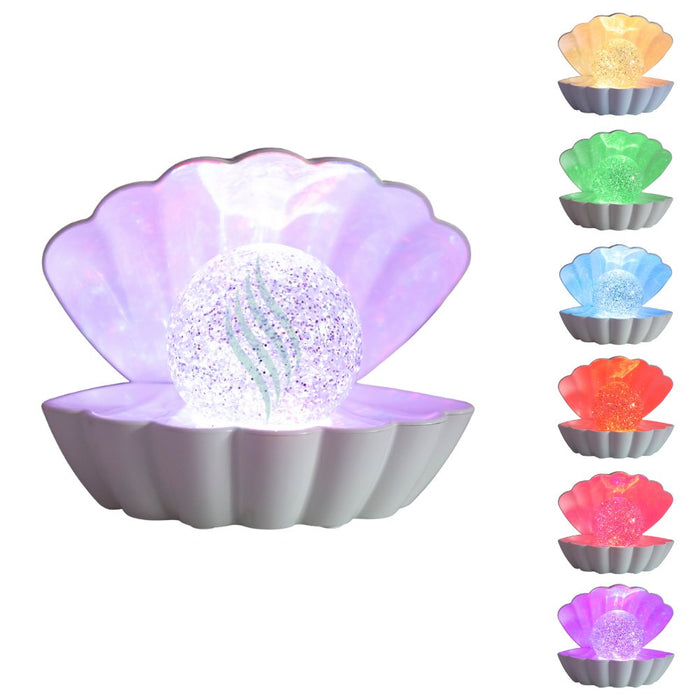 Colour LED Clam - White - Something Different Gift Shop
