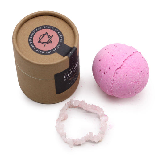 Gemstone Bracelet Bath Bomb - Rose Quartz - Something Different Gift Shop