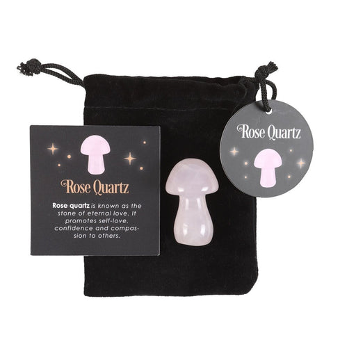 Magical Rose Quartz Crystal Mushroom - Something Different Gift Shop