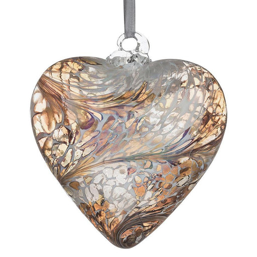 Sienna Glass 8cm Friendship Heart - Pastel Gold - Something Different Gift Shop