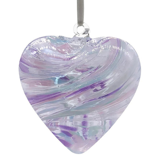 Sienna Glass 8cm Friendship Heart - Pearl - Something Different Gift Shop