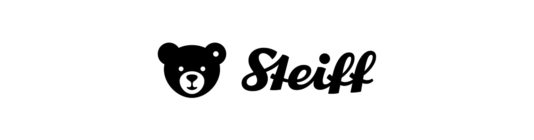 Steiff logo with bear head icon and script for Steiff teddy bears and plush toys.