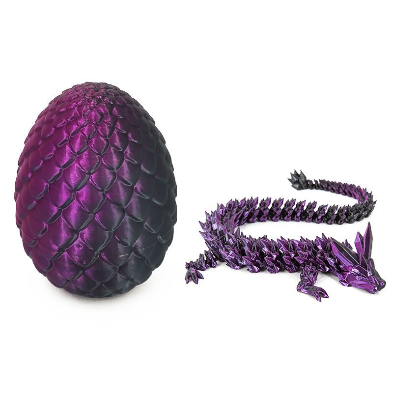 3D Printed Dragon Egg Fidget Toy – Purple & Black Dragon - Something Different Gift Shop