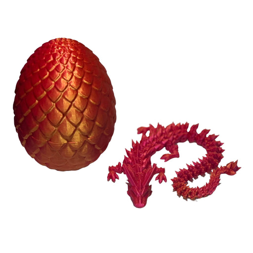 3D Printed Dragon Egg - Red & Gold - Something Different Gift Shop