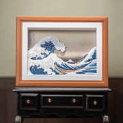 52TOYS Living Paintings blind box miniature display inspired by The Great Wave off Kanagawa in a framed display