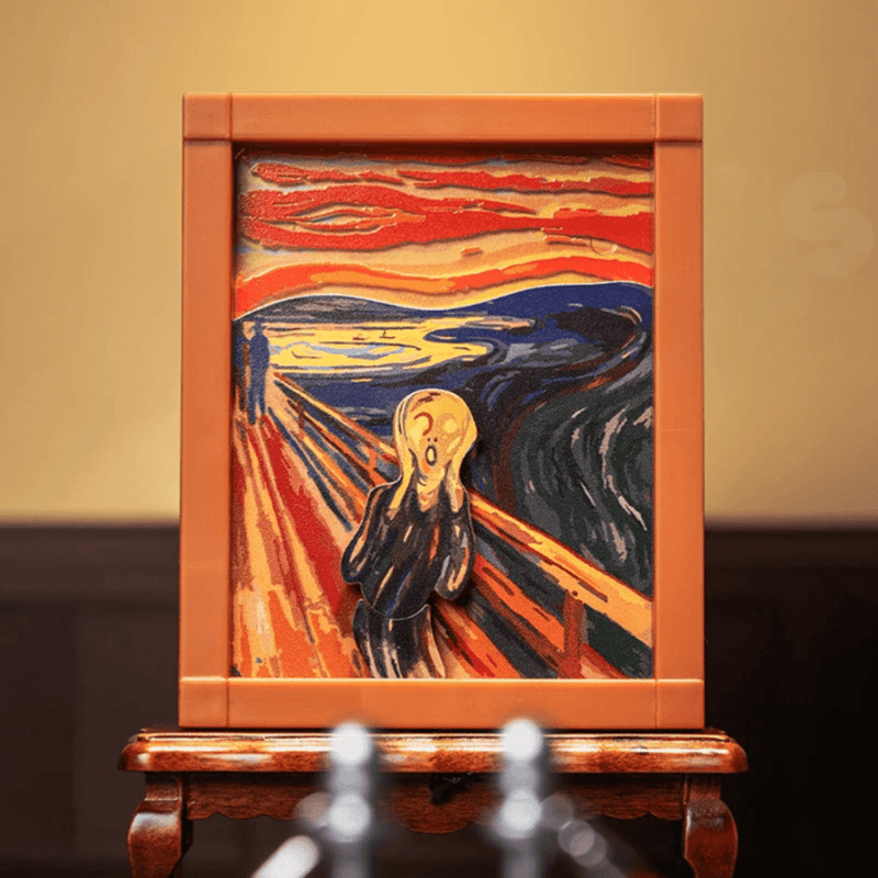 52TOYS Living Paintings blind box miniature display inspired by The Scream in a vertical frame