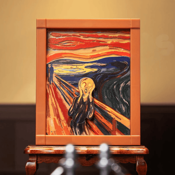52TOYS Living Paintings blind box miniature display inspired by The Scream in a vertical frame