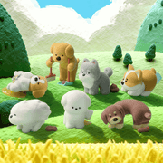 52TOYS PooPoo Pups blind box dog figures displayed together in a colourful outdoor scene