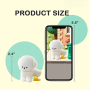 52TOYS PooPoo Pups figure size guide showing an approximate height of 2.4 inches