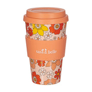 70's Floral Travel Coffee Cup - Something Different Gift Shop