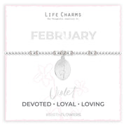 Life Charms Birth Flower Bracelet - February - Something Different Gift Shop