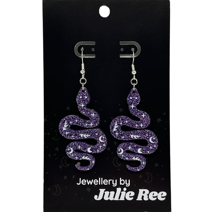 Julie Ree Earrings - Purple Snake
