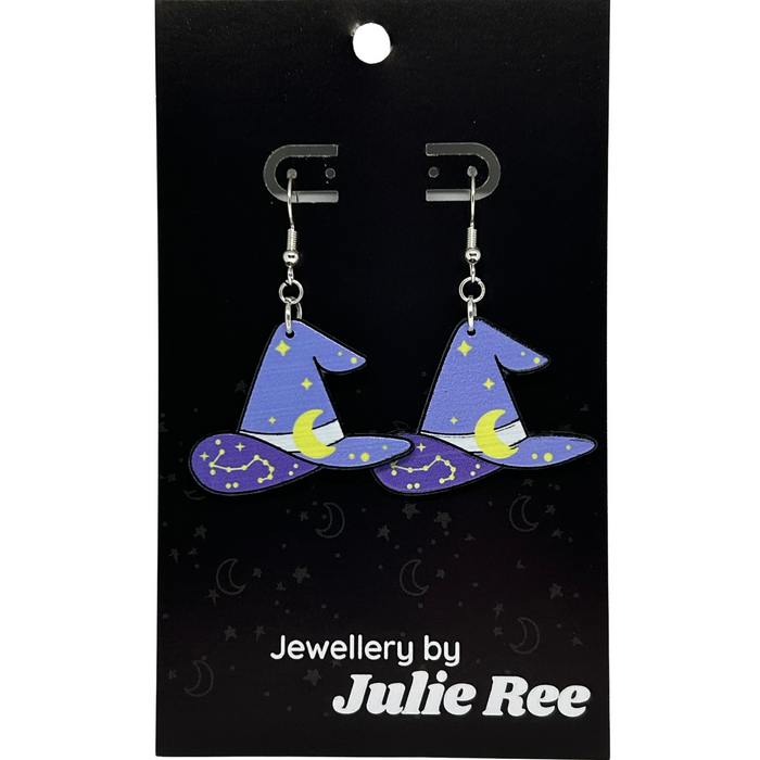 Julie Ree Earrings - Purple Witches Hat