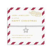 Candy‑stripe presentation card for A Little “Happy Christmas” star bracelet


