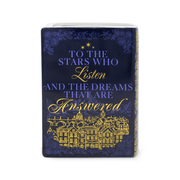 Velaris ACOTAR book vase featuring To the Stars Who Listen quote on the reverse