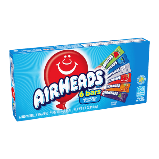 Airheads assorted flavour 6 bar theatre box 93.6g American chewy candy