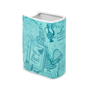 Rear panel packed with whimsical flowers, watch and butterfly motifs