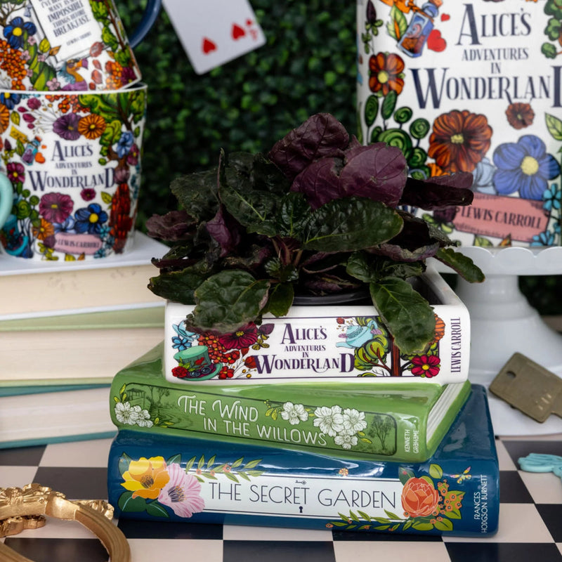 Alice in Wonderland Ceramic Book Vase Stack – Floral Classics Trio - Something Different Gift Shop