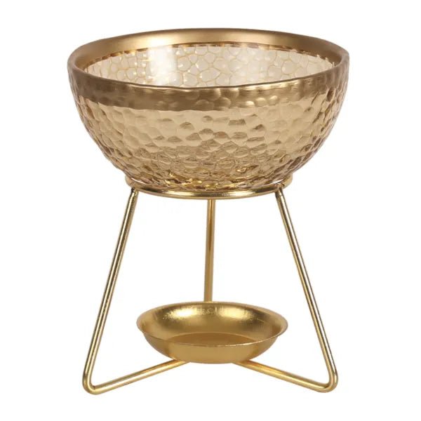 Amber & Gold Bowl Wax Melt Burner - Something Different Gift Shop