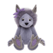Amethyst Boo Bearhouse by Charlie Bears crystal troll plush toy, front view on white background with lilac fur and purple crystal foot pads