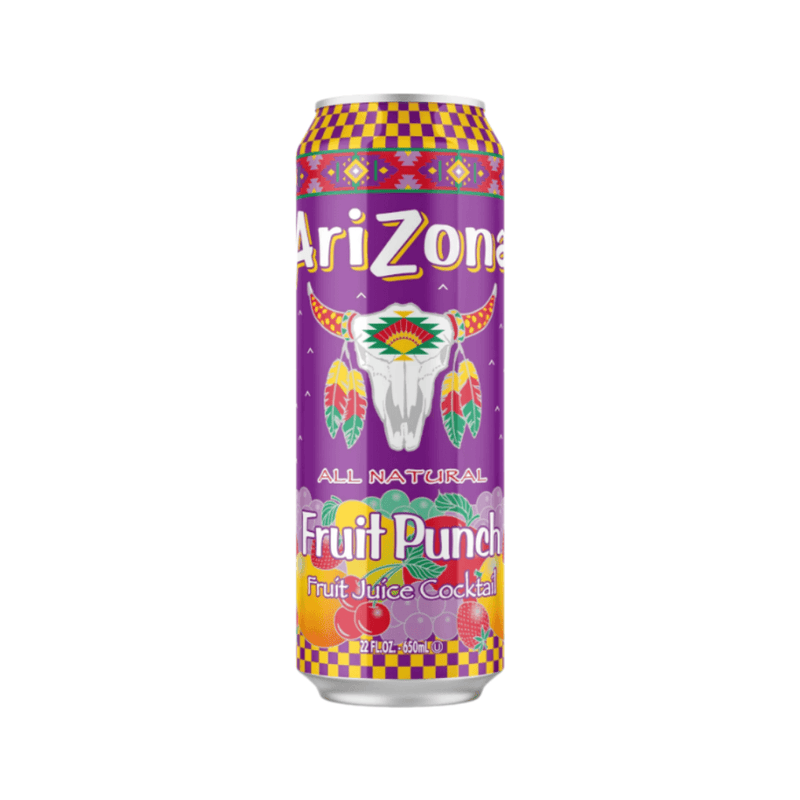 AriZona All Natural Fruit Punch Fruit Juice Cocktail 650ml can with sweet mixed fruit flavour