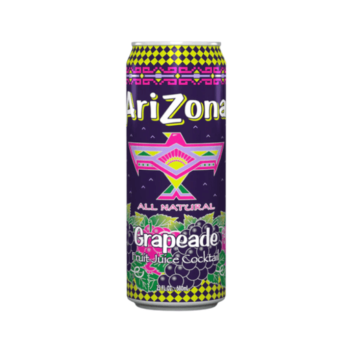 AriZona All Natural Grapeade Fruit Juice Cocktail 680ml can with sweet juicy grape flavour