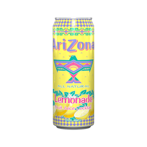 AriZona All Natural Lemonade Fruit Juice Cocktail 680ml can with sweet citrus lemon flavour