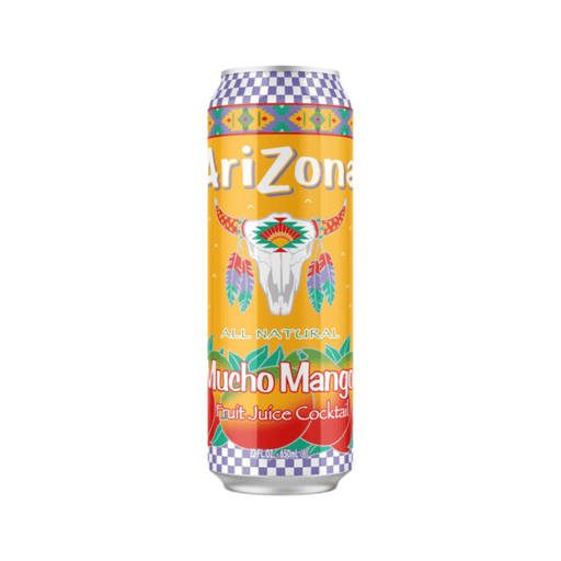 AriZona All Natural Mucho Mango Fruit Juice Cocktail 650ml can with sweet juicy mango flavour