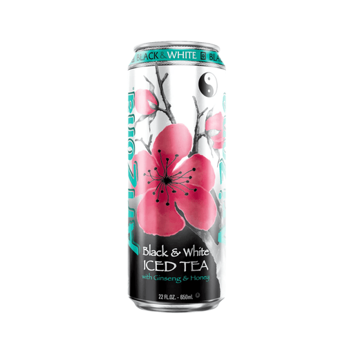 AriZona Black & White Iced Tea with ginseng and honey 650ml can