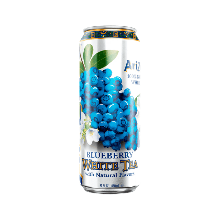 AriZona Blueberry White Tea drink 650ml can with juicy blueberry flavour
