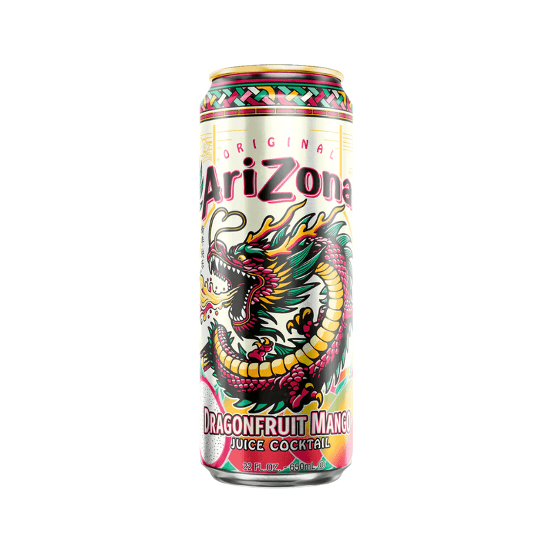 AriZona Dragonfruit Mango Juice Cocktail 650ml can with tropical dragonfruit and mango flavour