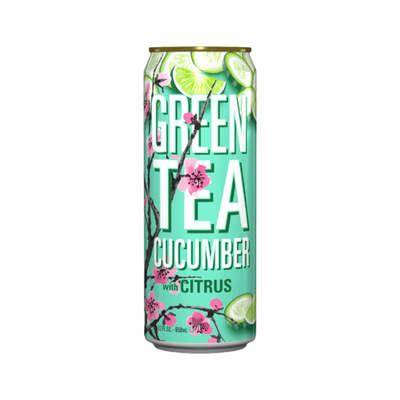 AriZona Green Tea Cucumber with Citrus drink 650ml can with refreshing cucumber and citrus flavour