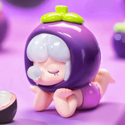 Mangosteen mini figure lounging in purple shell with white hair – Baby Nanci Blind Box
