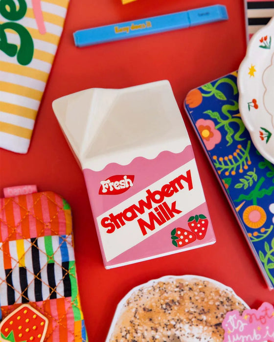 ban.do Strawberry Milk Carton Vase - Something Different Gift Shop