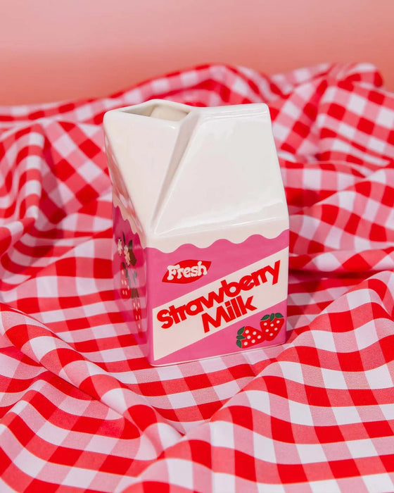 ban.do Strawberry Milk Carton Vase - Something Different Gift Shop