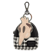 Loungefly Beetlejuice mini backpack bag charm keyring featuring Adam Maitland with black gingham pocket