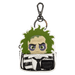 Loungefly Beetlejuice mini backpack bag charm keyring with Beetlejuice face and black-white striped suit