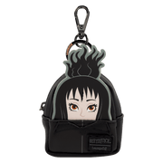 Loungefly Beetlejuice mini backpack bag charm keyring featuring Lydia Deetz with black outfit and smoky hair