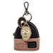 Loungefly Beetlejuice mini backpack bag charm keyring with Shrunken Head character and tan pocket