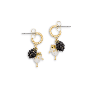 Bill Skinner Blackberry & Mouse Beaded Hoop Earrings