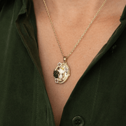 Bill Skinner Blackberry & Mouse Cameo Locket Necklace worn