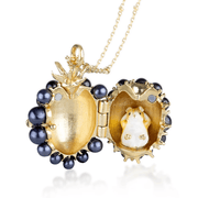 Bill Skinner Blackberry & Mouse Locket Necklace open with hidden mouse