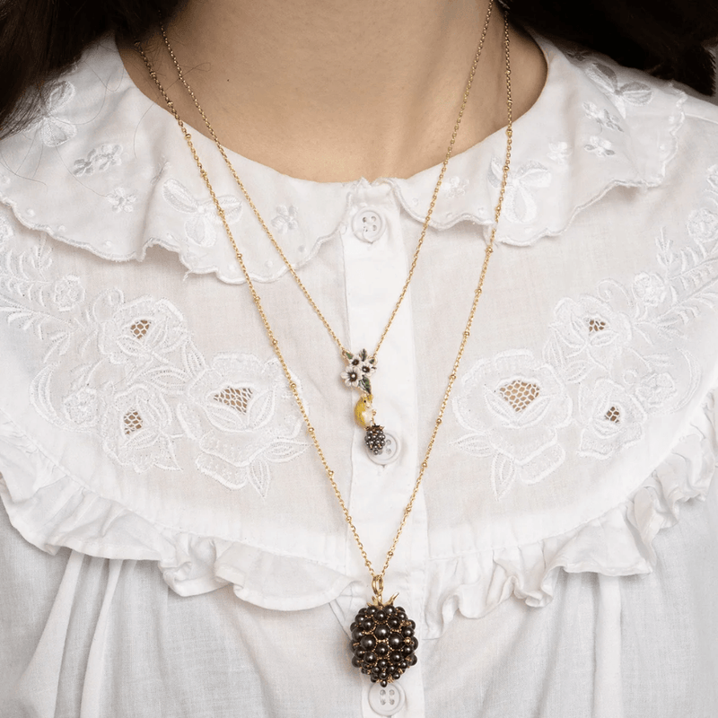 Bill Skinner Blackberry & Mouse Locket Necklace close-up