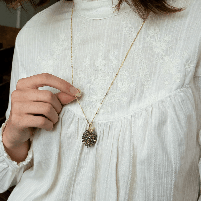 Bill Skinner Blackberry & Mouse Locket Necklace worn