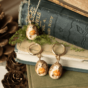 Bill Skinner Hedgehog & Pumpkin jewellery necklace and earrings