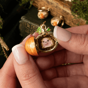 Bill Skinner pumpkin locket opened to reveal hidden hedgehog